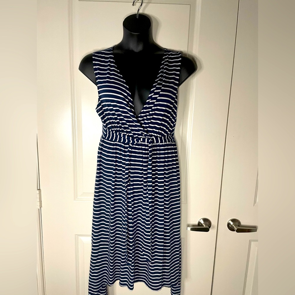 Striped midaxi dress